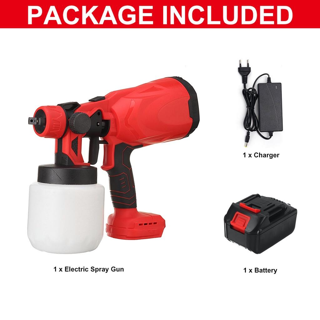 

1000 мл 1000 Вт беспроводной электрический пистолет-распылитель с 1/2 оригинальной батареей портативный распылитель краски, совместимый с батареей Makita с вилкой европейского стандарта 1 x Battery