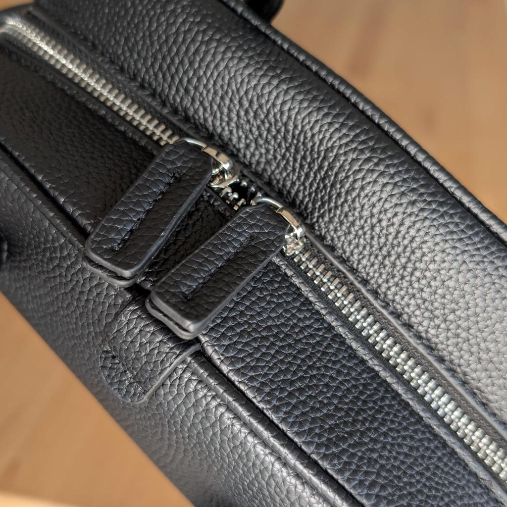 Damen PU-Leder Mini Boston Tasche, Schwarz, Handtasche, Reißverschluss, Leicht, Niedlich und Stilvoll, 26x8.5x17cm