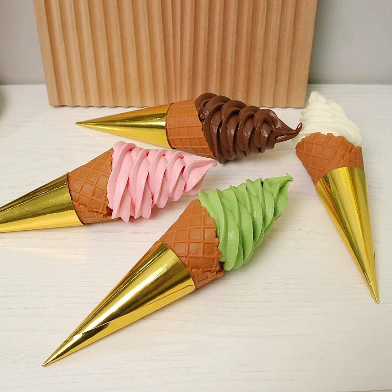 Simulation Ice Cream Model Decoration Fake Ice Cream Cone Food Mould Plastic Ornaments Window Sample Display Party Shooting Prop