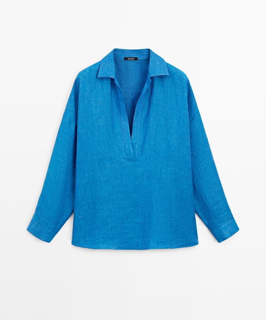 Masimodutti 100% Linen Fluid Blouse