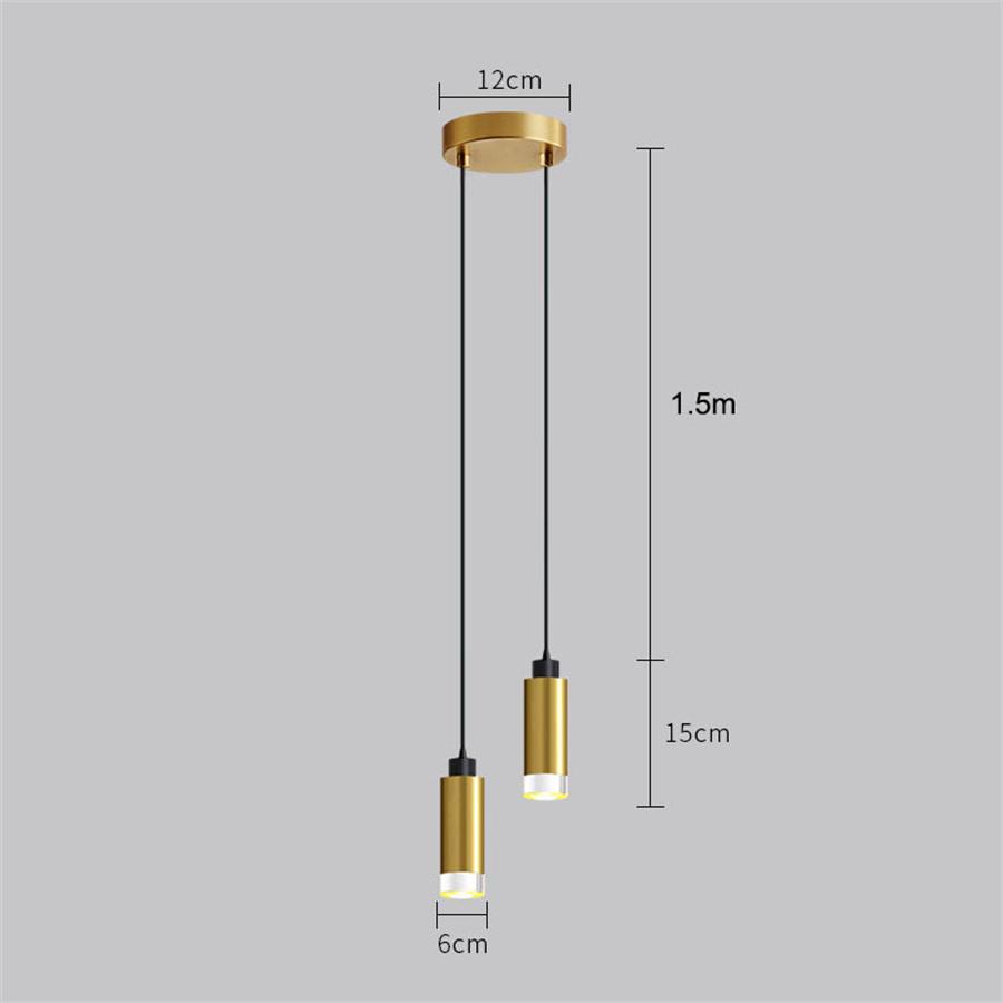NEW Acrylic Bedroom Bedside LED Pendant Lamps Black Golden Long line hanging Light Island Bar Counter Shop Kitchen Pendant Light