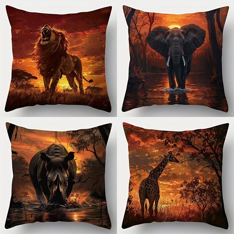 African Savannah Animal PillowcaseSuitable for Sofa Car Bedroom Decorative Cushion Cover Pillow Cover