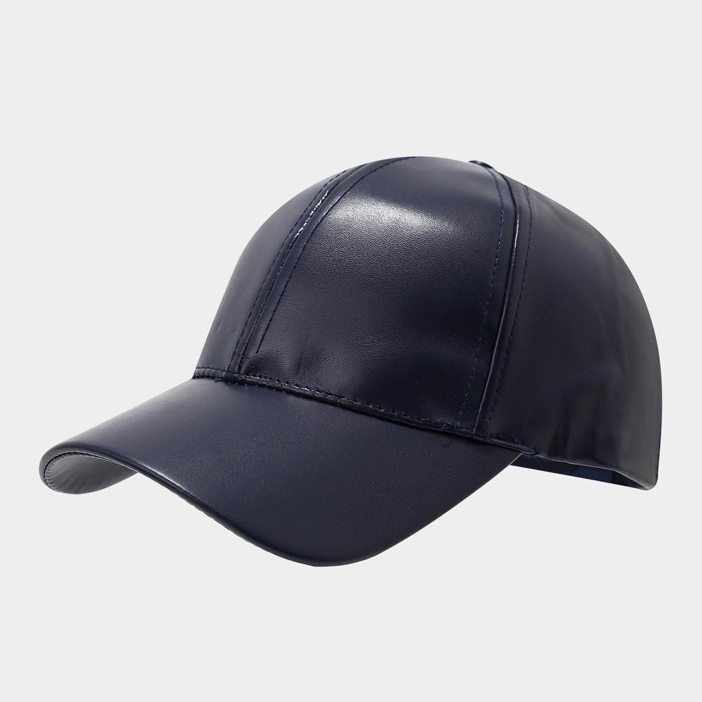 Classic Pu Fabric Baseball Cap With Adjustable Strap And Sun Block For Middleaged Adults