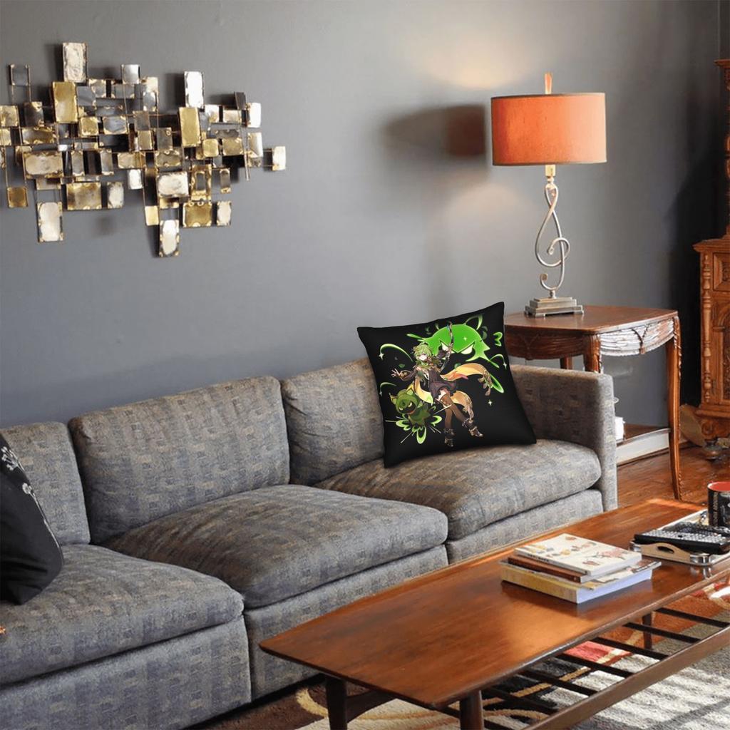 Genshin Impact Collei Wish Gacha Pillowcase Printing Polyester Cushion Cover Decorative Splash Art Throw Pillow Case Cover Home