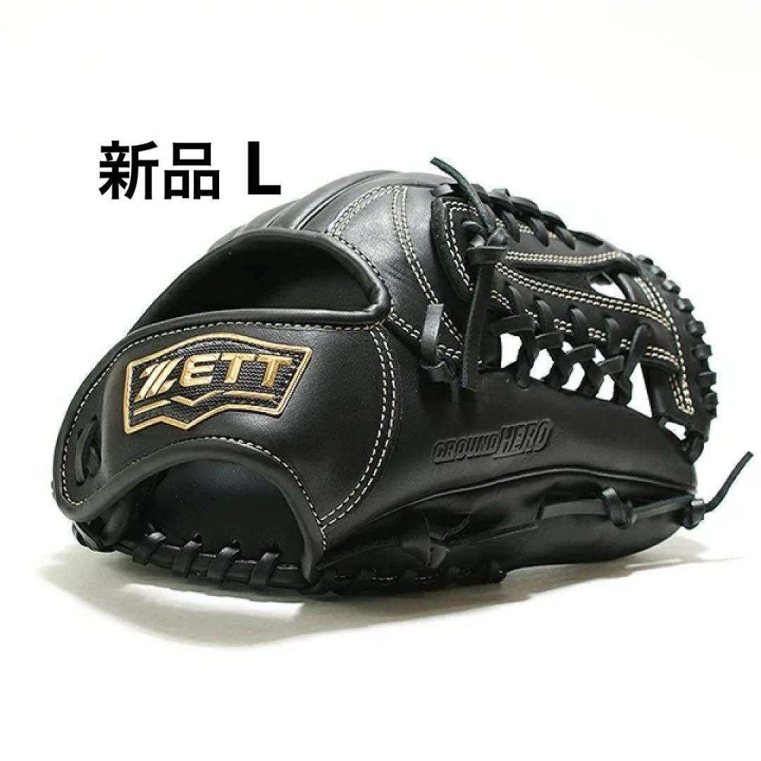 Used ZETT GROUND HERO Softball Gloves Black Size L