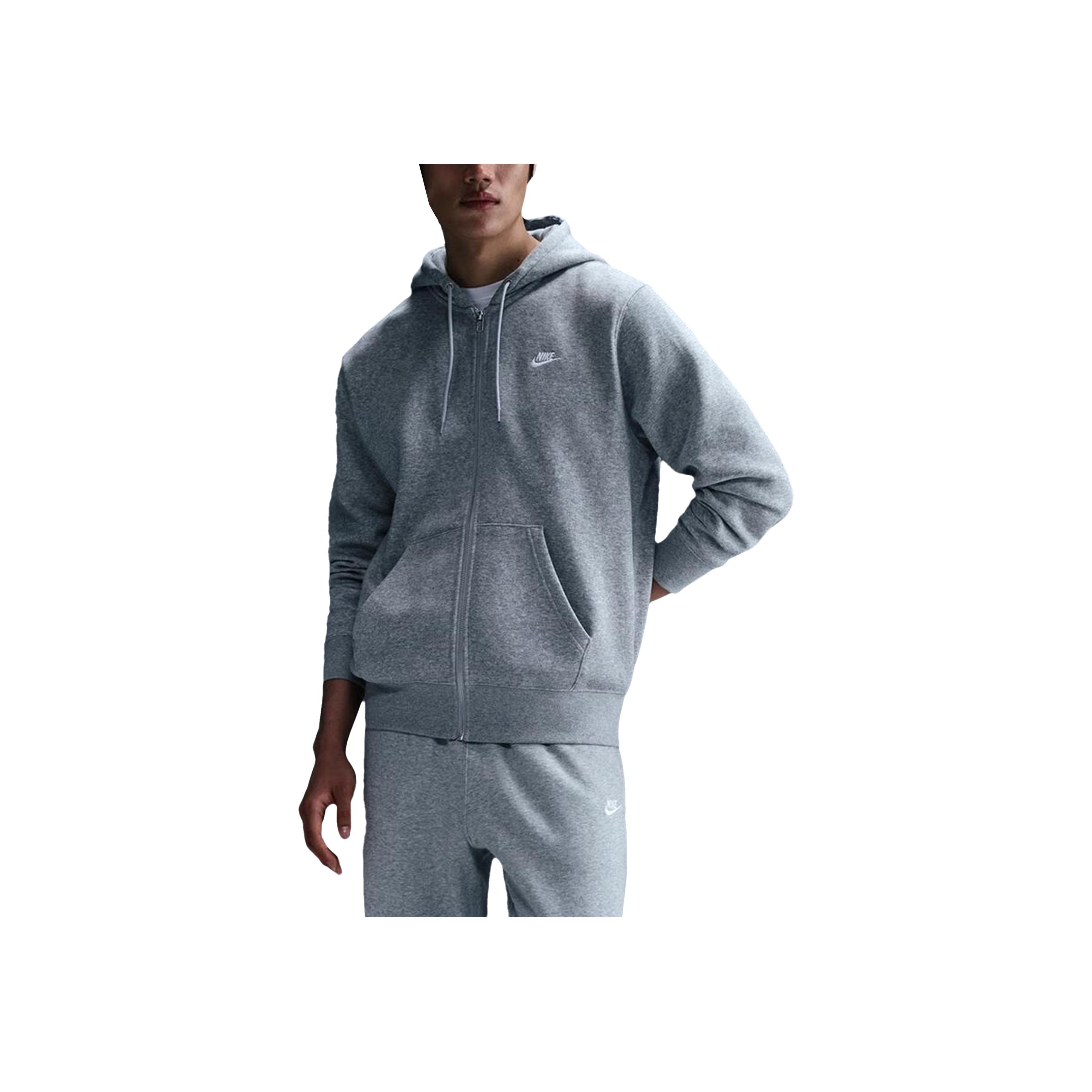Nike Sportswear Club Fleece Full-Zip Hooded Jacket Men s Dark Grey Heather FN3862-063 2XL