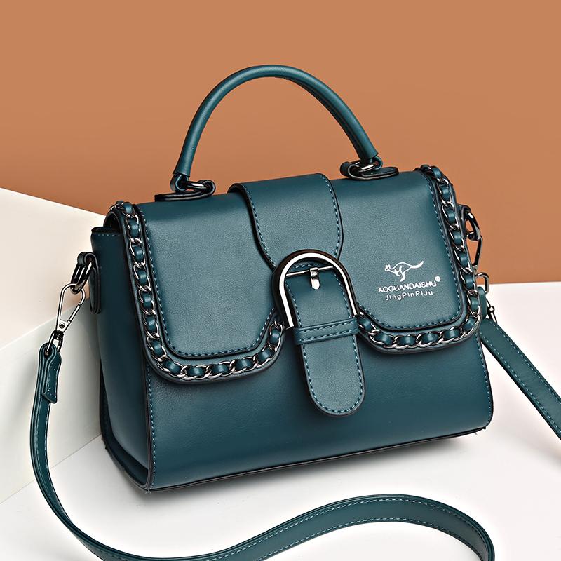 Luxusní dámská taška Vysoce kvalitní PU kůže Tašky přes rameno Designová klasická messenger taška pro ženy Vintage crossbody taška klopa