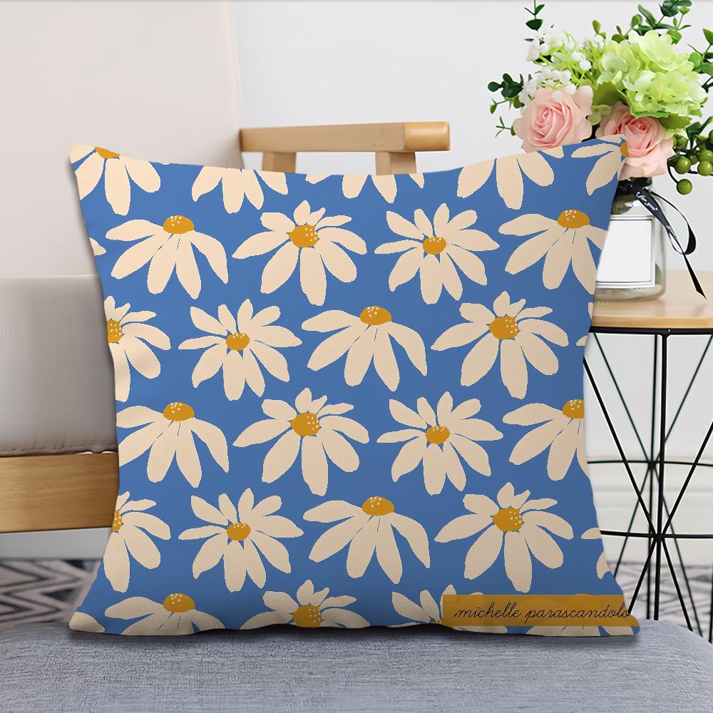 soft Comfortable Pillow Case for Sofa Living Room M-michelle P-parascandolo flowers Home office Decor Protective Covers