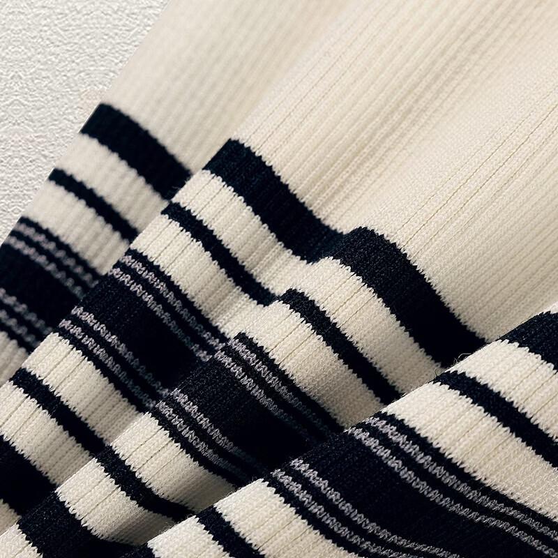 Her Pool Women's Striped Ice Silk Knit Polo T-Shirt