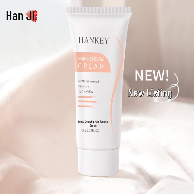 Han Ji Gentle Cleansing Depilatory Cream 60g - Painless Hair Removal for Armpits, Hands, and Legs, Suitable for Men and Women