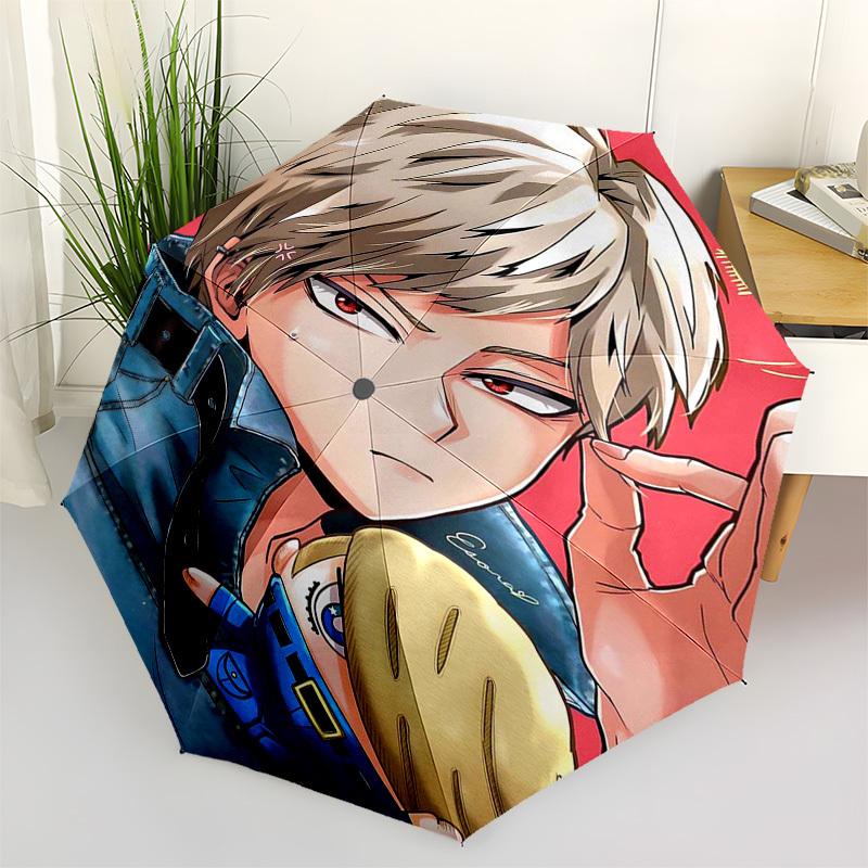

1pc Outdoor Umbrella with Anime Character Design - Automatic Opening/Closing, Portable 3-Fold Design, 8-Rib Iron Frame - Perfect Gift for Fans, T