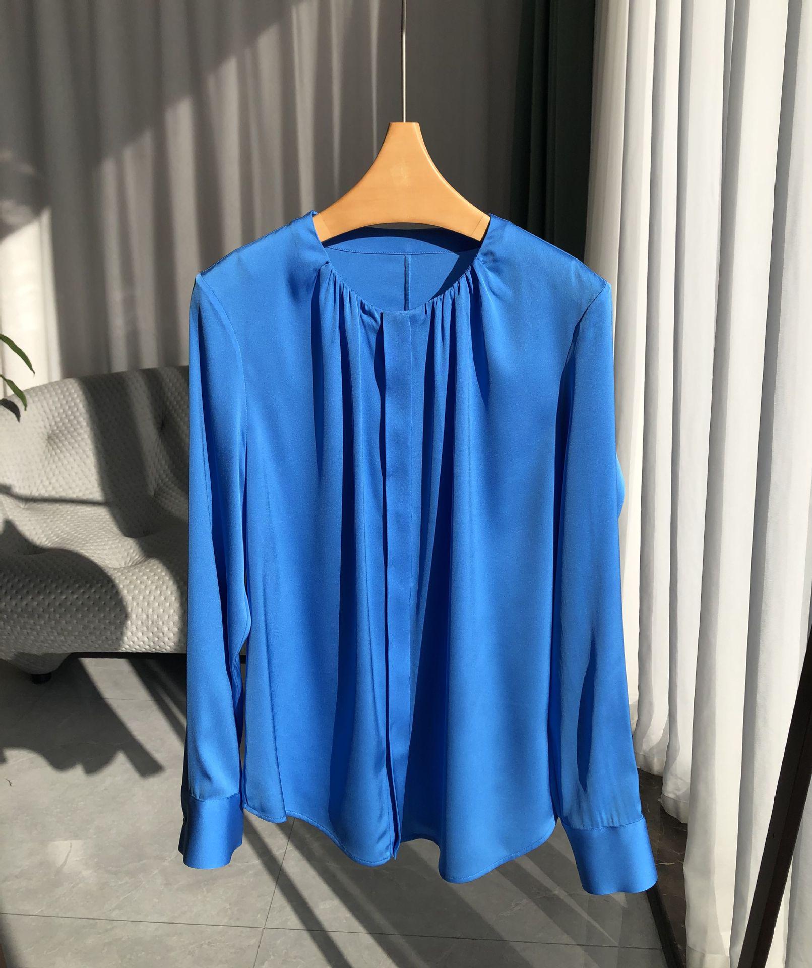 

Yuan Quan Style Heavyweight Silk Double Georgette Satin Long Sleeve Shirt Large (L)