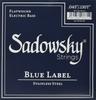 Blue Label Stainless Steel Flatwound Bass SBF45B Blue 5-String Strings, 045-130