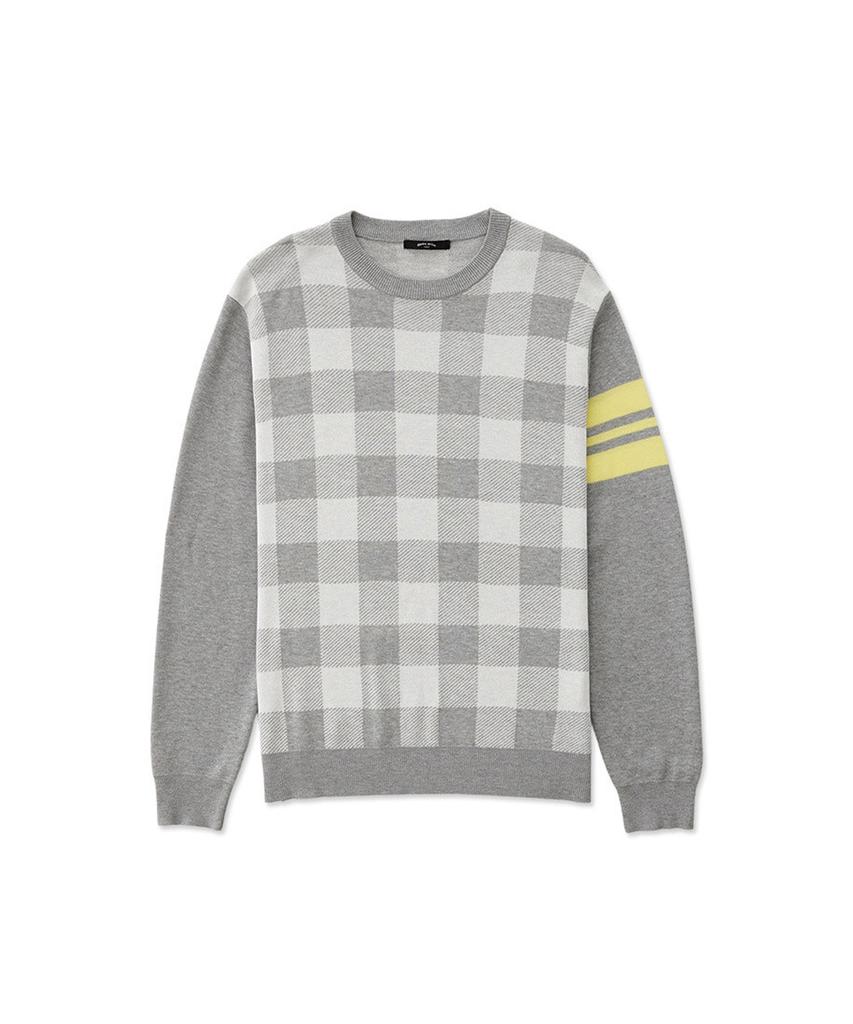STCO Diems [Golf] Check Round Knit Grey (Classic Fit)_Dgkua21Ccg