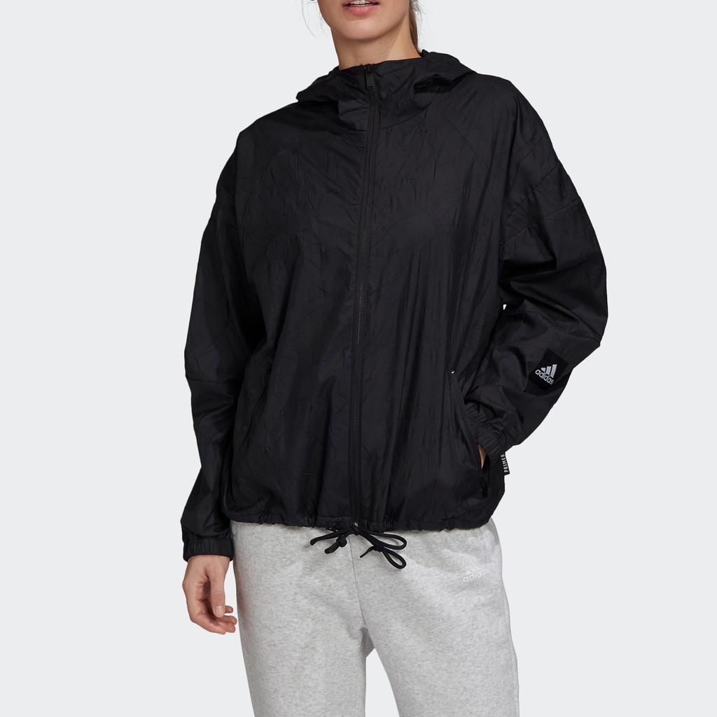 Adidas Hanorac sport cu croială largă Jachete pentru femei Negru FL1835