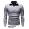 Ribbed Cuffs Long Sleeve Knitted Sweater Shrink Resistant Zipper Neck Lapel Winter Sweater Male Clothing