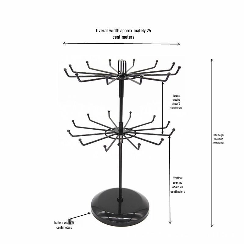 Rotating Desktop Jewelry Display Rack with Free Shipping - Keychain, Bracelet, Mobile Pendant Storage.