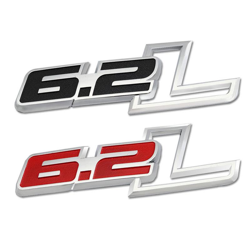 3D Car Stickers Emblem 6.2L Logo Badge Decals for F150 6.2L Hummer H2 Chevrolet C7 Camaro 6.2 L Mercedes Dodge Challenger