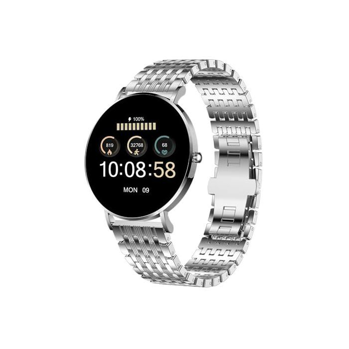 Montre intelligente élégante - XCOAST - SIONA 2 - Argent - Écran AMOLED 1.3 pouces - Étanchéité IP68