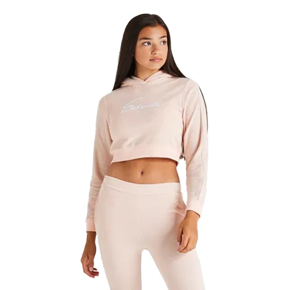 SikSilk Girls Signature Towelling Crop Hoodie