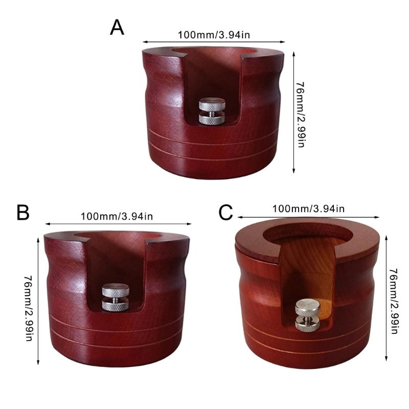 Elegant Coffee Bottomless Portafilter Tamping Station Accessories Professional Wooden Holder Espresso Tool Stand