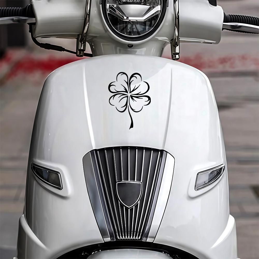 Adesivo in Vinile Impermeabile Quadrifoglio, Decalcomania con Motivo Fortunato per Casco da Moto Paraurti Auto