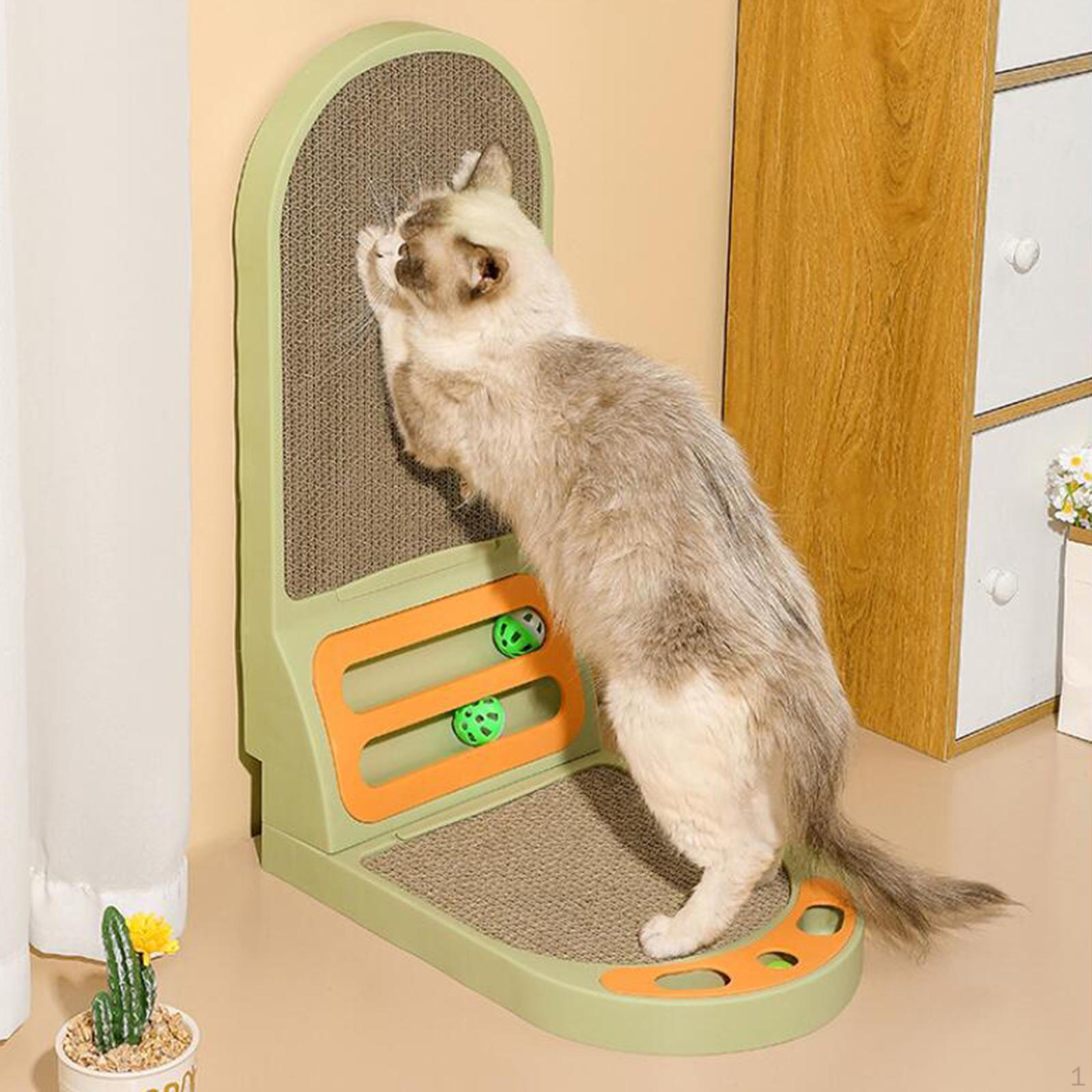 

Cat Scratcher Scratch Pad Cardboard Activity Center for Indoor Cats, Kitten Playing with зелений