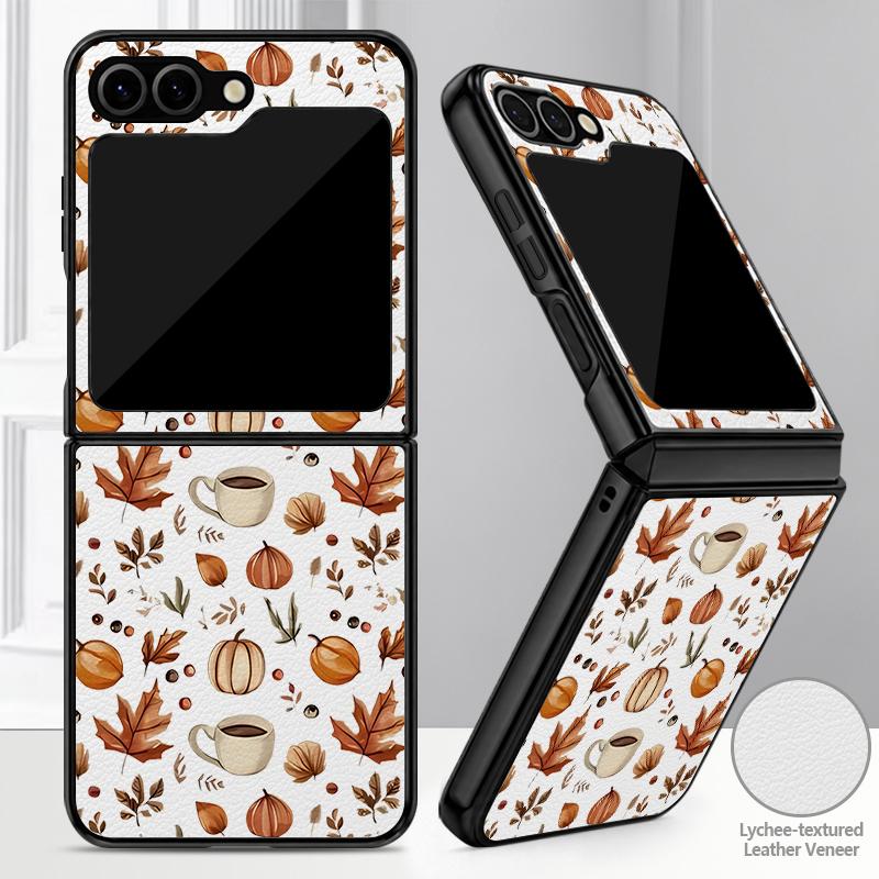 Halloween Ghost Pumpkin Case For Samsung Galaxy Z Flip 8 7 FE 6 5 4 Z Flip8 Flip7 Flip6 Flip5 Hybrid Leather Skin Hard PC Bumper Cover