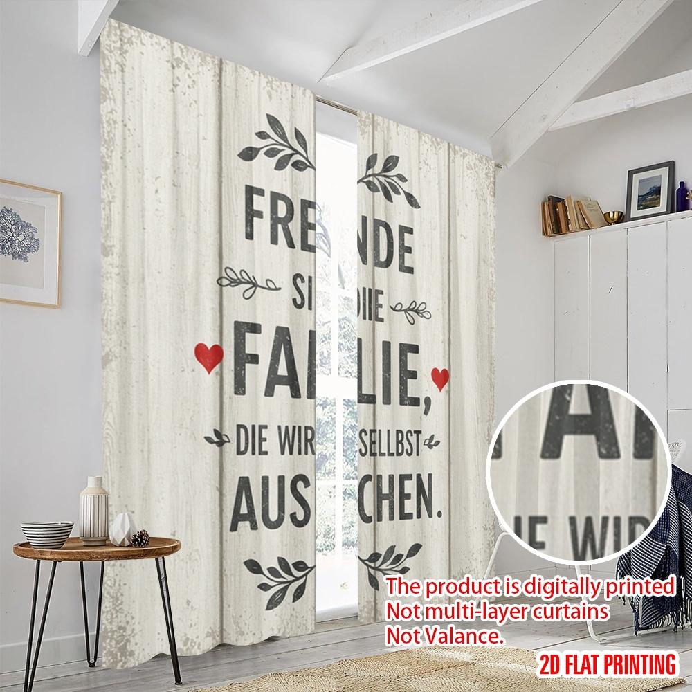 2 Stück 2D-Flachdruck Party-Fenstervorhänge Freunde Familie Wir Wählen 100% Polyester Ohne Strom Geburtstagsparty Perfekt