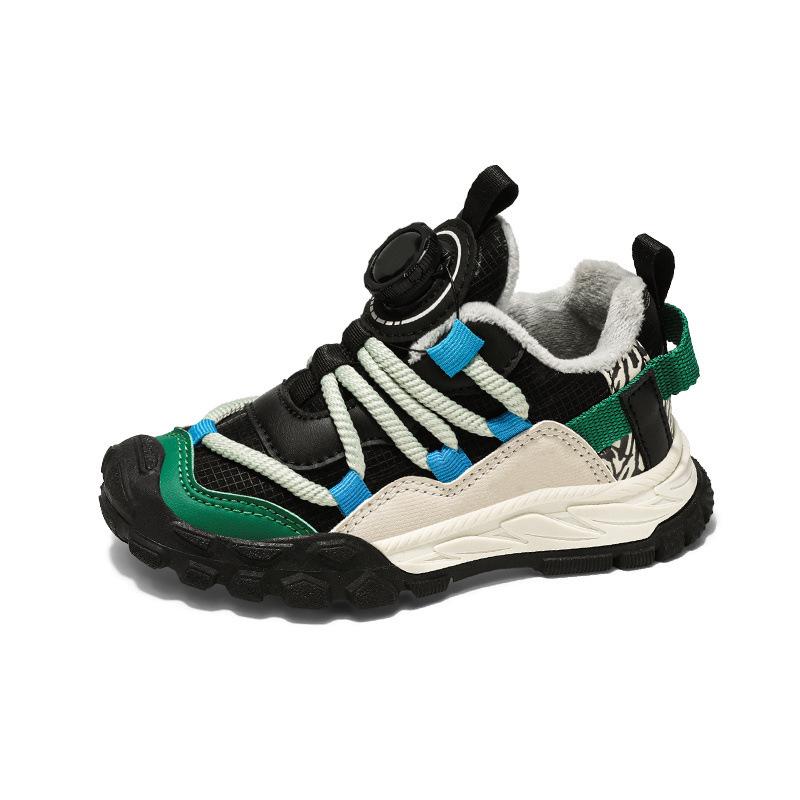 Boys' Winter 2024 Running Shoes: Soft Sole, Velvet-Lined, Casual Sneakers for Big Kids