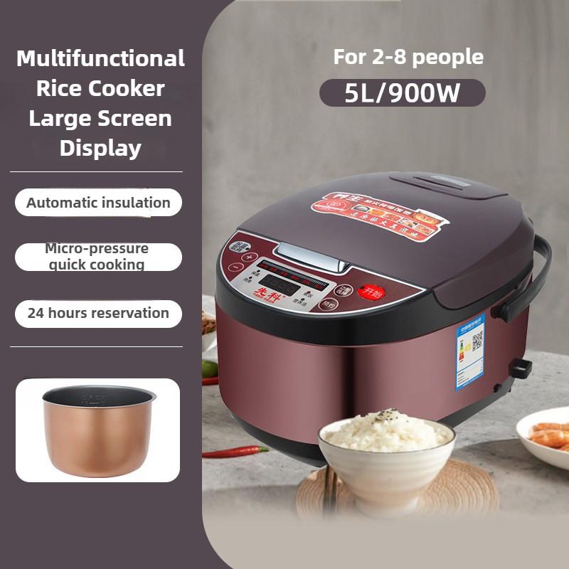 Pentola elettrica da cucina automatica di grande capacità da 5L, cuociriso multifunzionale per uso domestico, cuociriso intelligente