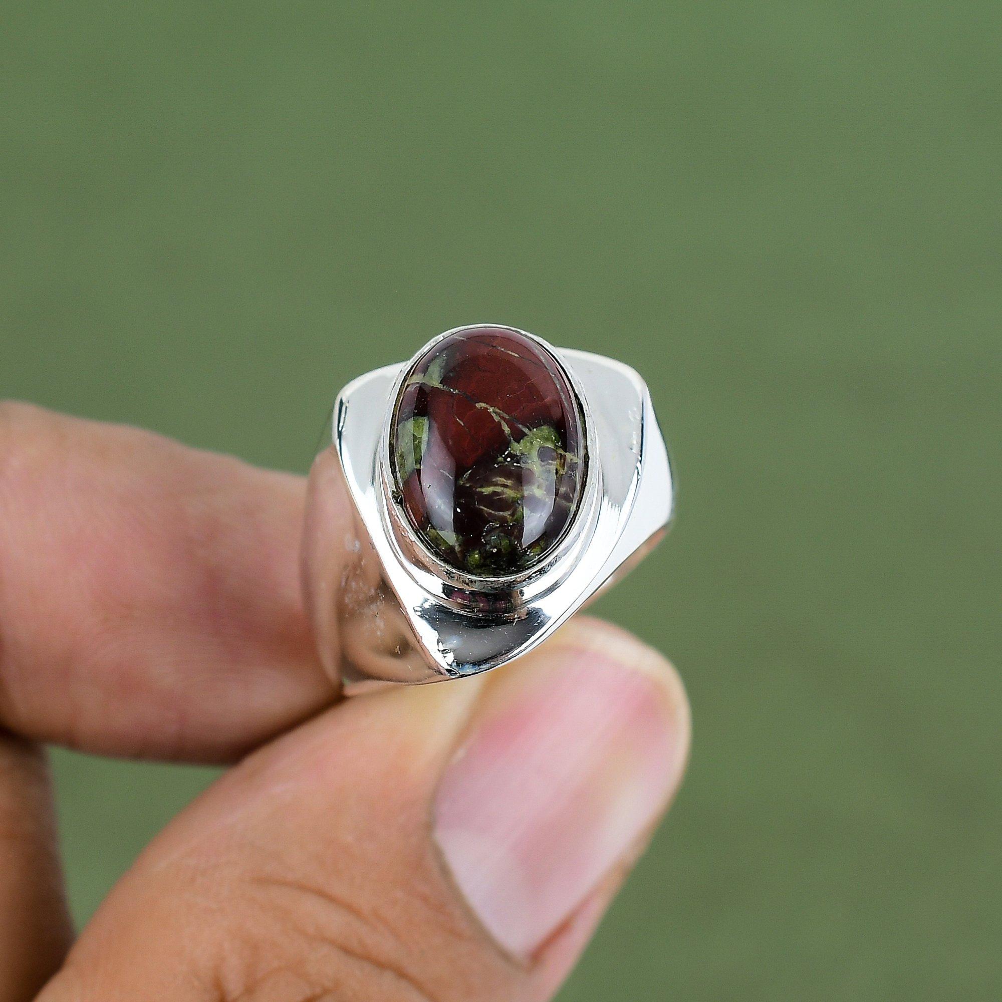 

Dragon Bloodstone Ring 925 Sterling Silver Ring Latest Design Ring Handmade Jewelry Beautiful Gemstone Ring For Gifts Available In Ring Size 6 US
