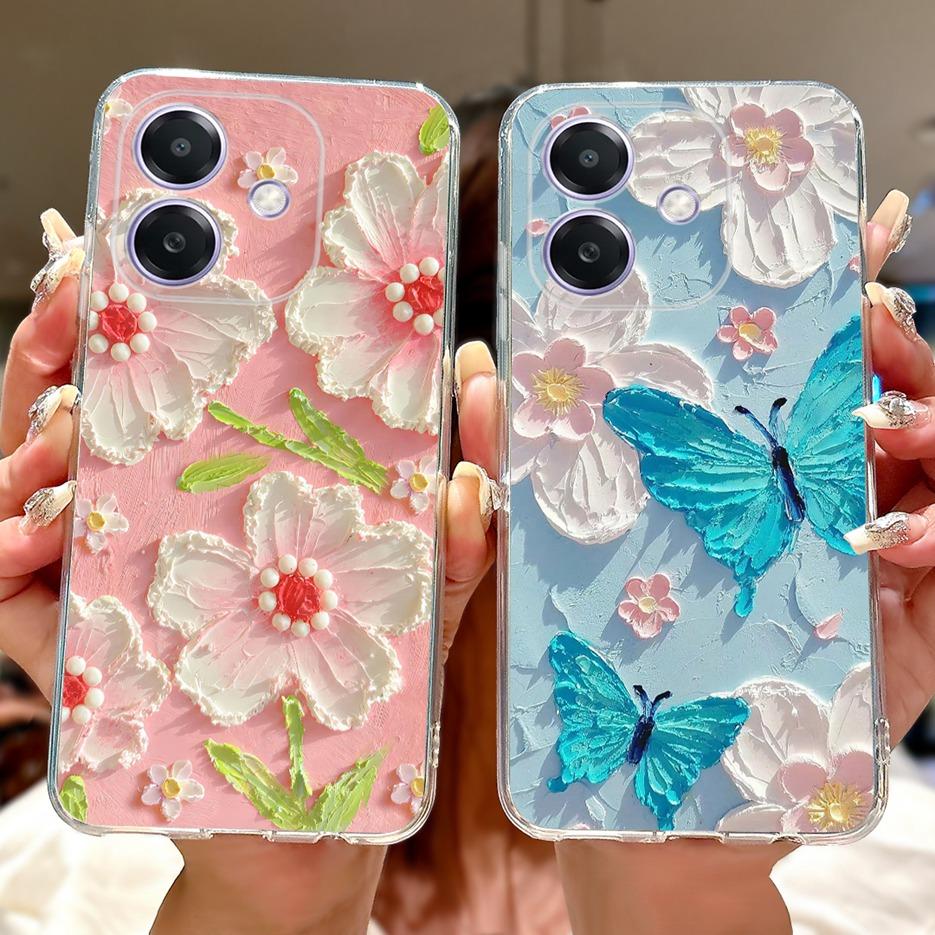 For Oppo A3 A3x 4G Case CPH2641 Luxury Fashion Painted Cover Clear Silicone Phone Case For Oppo A3x OppoA3 OppoA3x 4G Soft Shell
