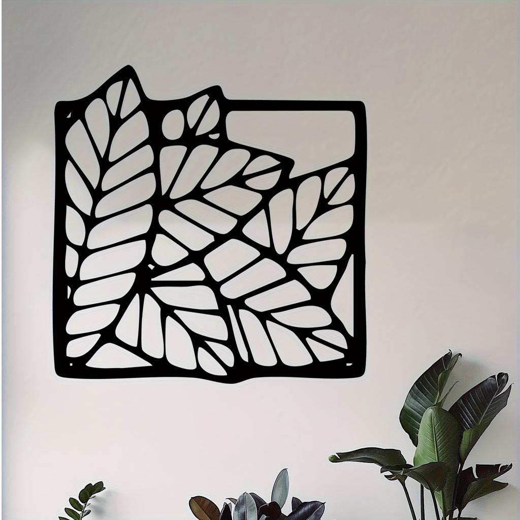 1pc Iron Leaf Wall Art Botanical Metal Sculpture Garden Fence Backyard Decor Holiday Gift