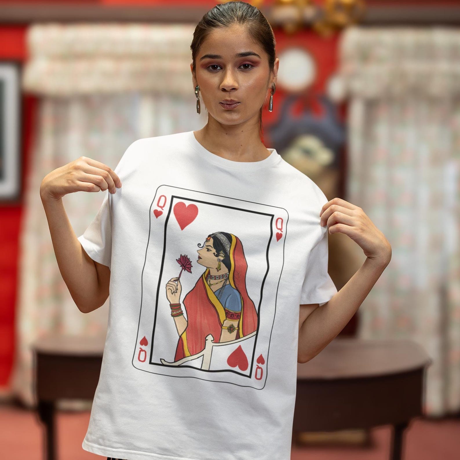Queen of Hearts Youth Tee | Desi crew neck shirt, Desi girl 3XL