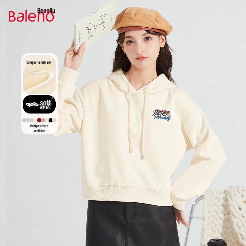 Baleno Women's Round Neck Drawstring Cropped Sweatshirt