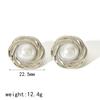 Nouveaux Produits Déclaration Pierre Naturelle Boucles d'Oreilles Œil de Tigre Imperméables Acier Inoxydable Plaqué Or Boucles d'Oreilles Clous Perle pour Femmes