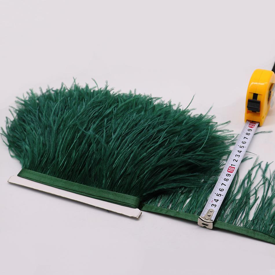 Feder1Meter Bunte Natürliche Straußenfedern Fransenbesatz 8-10CM 10-15CM Band Feder für Haare Kleidung Hochzeitsdekoration Nähbesatz