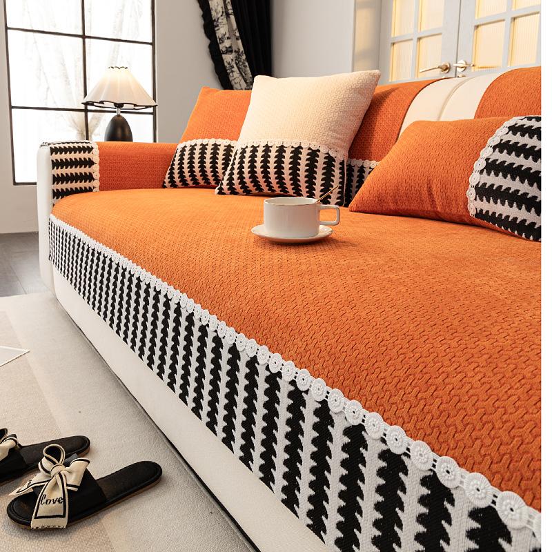 Chenille Textures Sofa Cover Universal Non-Slip Couch Cover Towel Sofa Protective Mats for Living Room Decoration Sofa Cushion