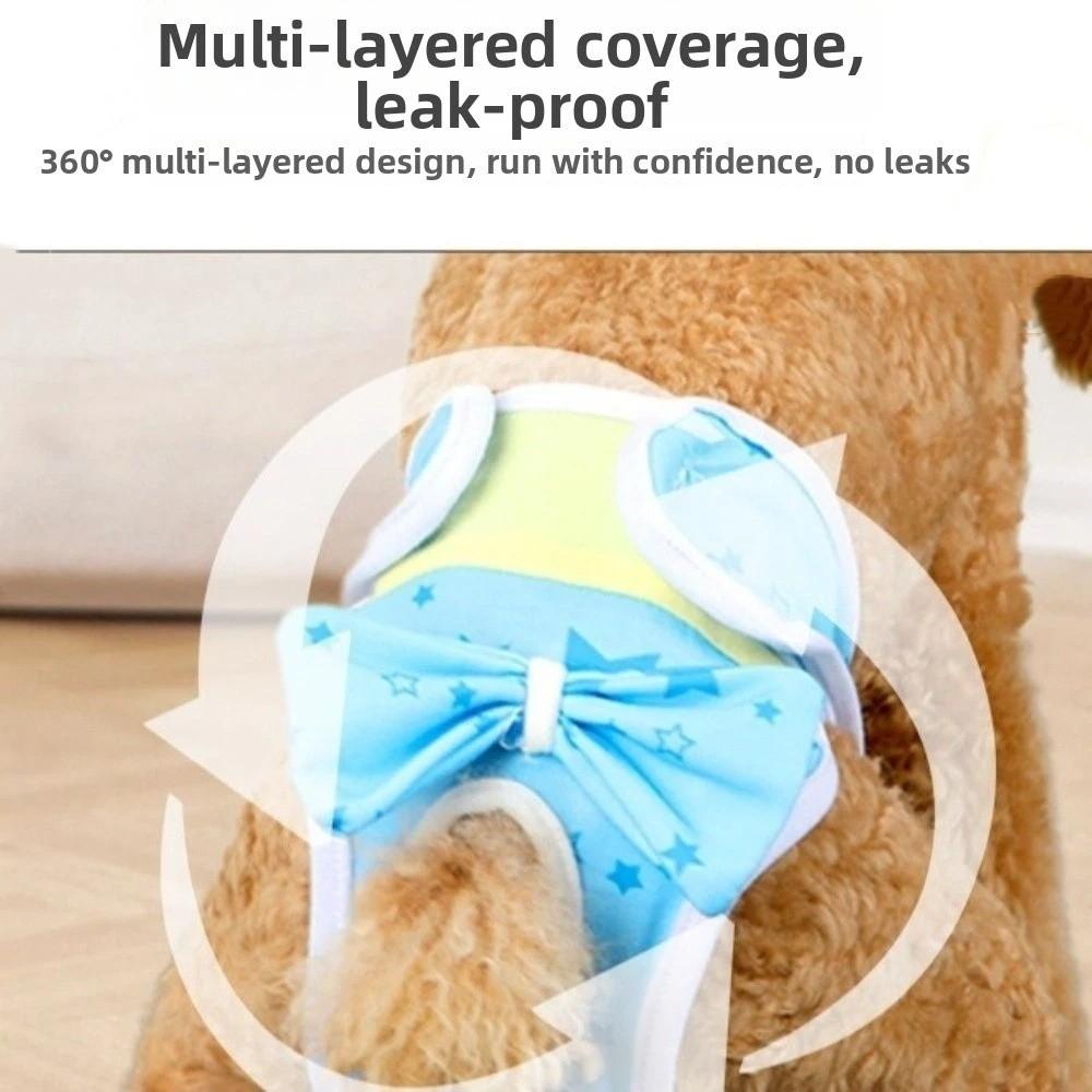 Cartoon Print Pet Physiological Pants Adjustable Dog Sanitary Pants  for Dogs Puppy