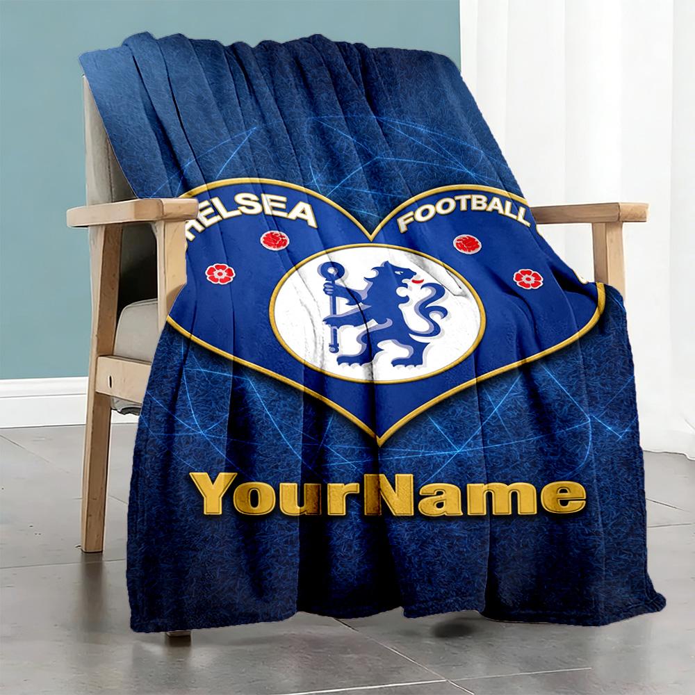 Chelsea Customize Text Blanket Lightweight Customizable Blanket Warmthful Decor Perfect for Seaside Bed Office Office Chair Four Seasons Universal