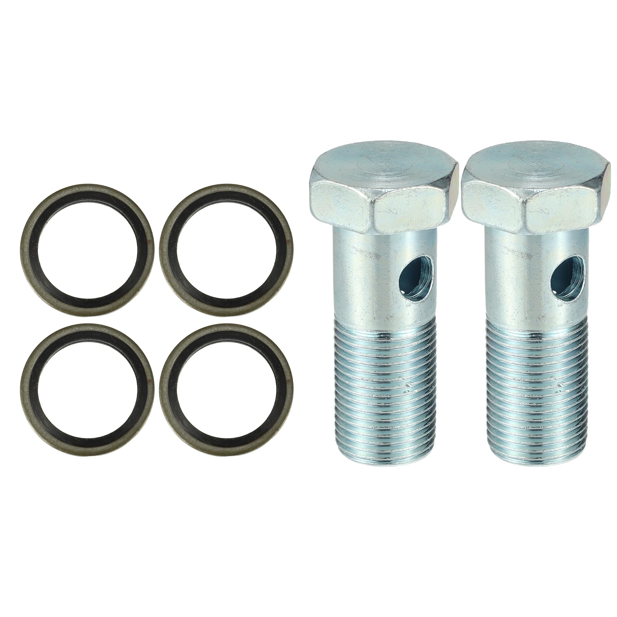 

X AUTOHAUX 2 комплекта Универсальный Авто Болт Банджо Адаптер Фитинга Тормоза Комплект Болты и Шайбы Тормозной Магистрали M18*1.5*54 M18*1.5*54 серебряный