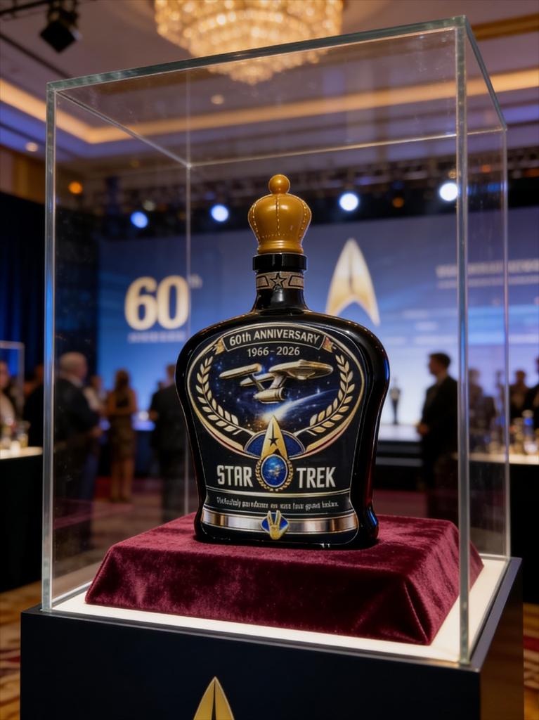 Star Trek 1966-2026 commemorative creative wine bottle, science fiction style foreign wine storage device, film and television