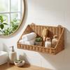 Imitation Rattan Woven Hanging Basket Wall-Mounted Storage Hamper Grocery Basket  Living Room