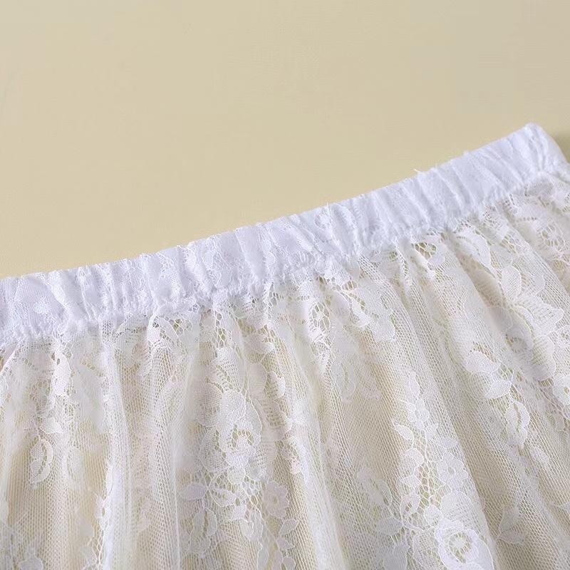 Underskirt Mini Skirt False Skirt Tail Blouse Hem Shirt Extender Women Short Petticoat  Korean Fashion Black White Lace Skirt