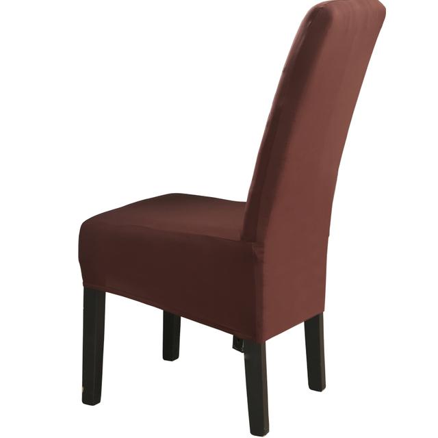 

Чехлы на стулья с высокой спинкой, размер Xl/M, однотонные, однотонные, эластичные чехлы на стулья для столовой, свадебного банкета, спандекс, чехол для домашнего декора XLarge(60-75cm)