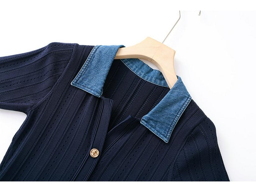 In Stock: S Brand 026 Summer French Women's Short Sleeve Elegant Knit Long Dress