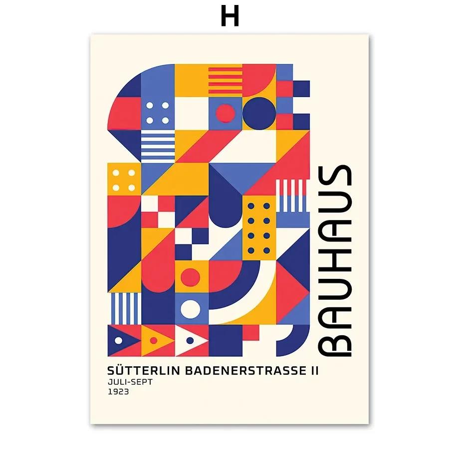 Bauhaus Abstract Geometric Line Colorful Wall Art Nordic PostersCanvas Painting  And Prints Wall Pictures For Living Room Decor