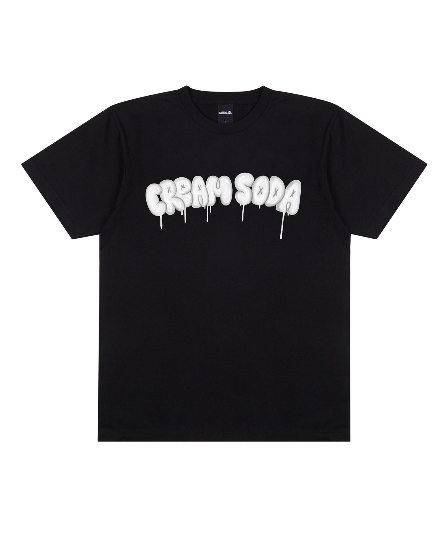 Cream Soda Lab Crsdel Balloon Logo Graphic Short Sleeve T-Shirt Black White L