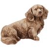 Figura de concreto adorável de dachshund de pelo longo na cor areia